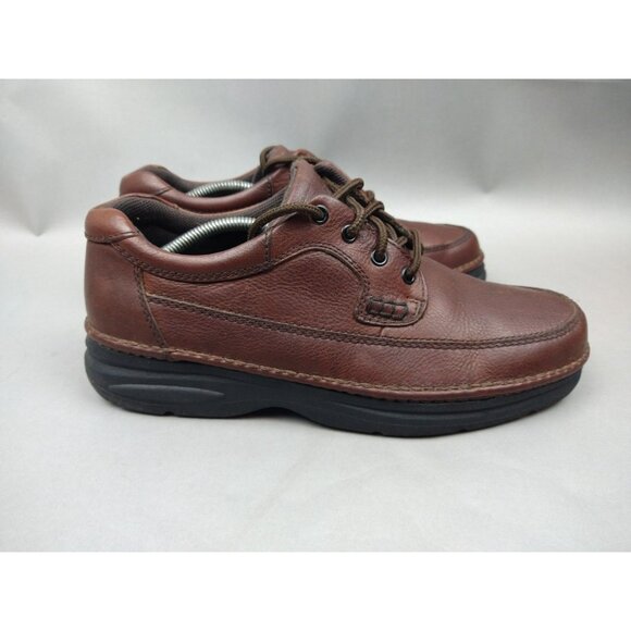 Nunn Bush Mens Cameron Comfort Gel Leather Brown Walking Shoes 10.5 Oxfords - Picture 9 of 12